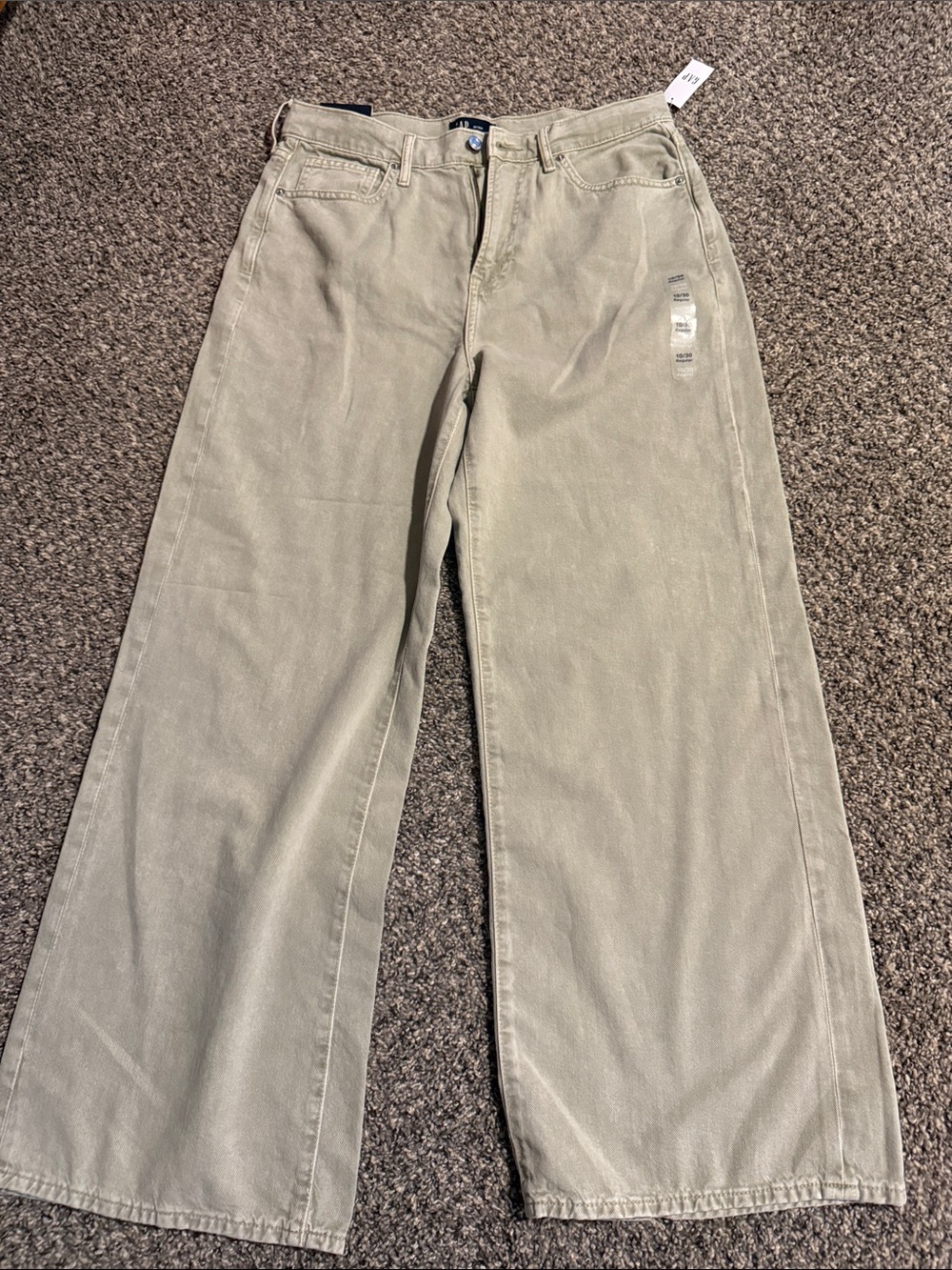 GAP Wide Leg Jeans in Light Khaki